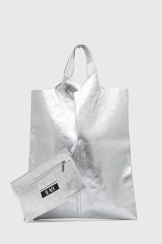 ασημί Δερμάτινη τσάντα Answear Lab  X limited collection SISTERHOOD Γυναικεία