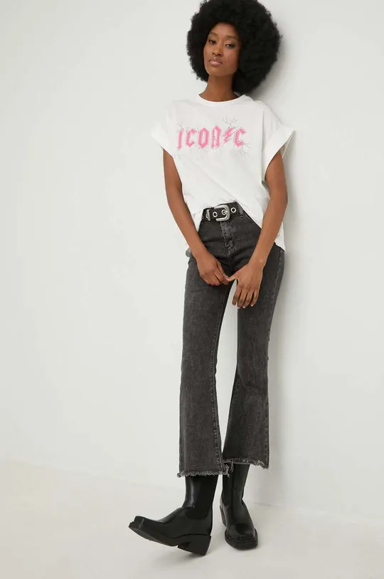 Βαμβακερό μπλουζάκι Answear Lab  X limited collection SISTERHOOD λευκό