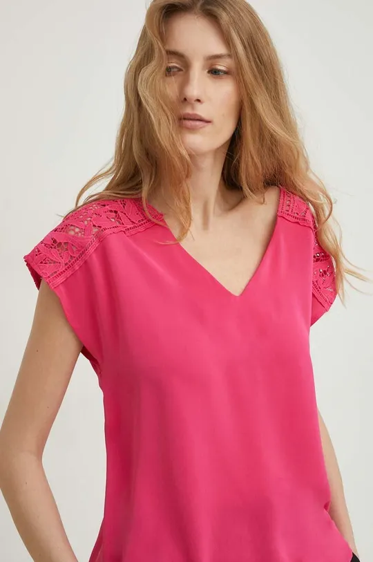 ροζ Μπλουζάκι Answear Lab X limited collection SISTERHOOD