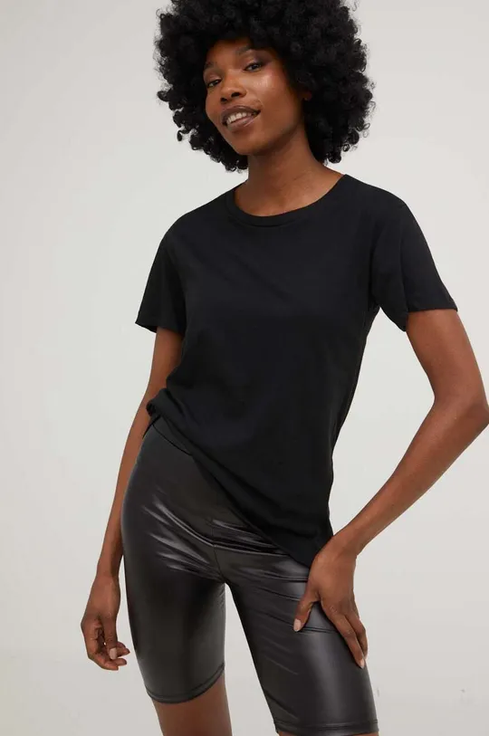 czarny Answear Lab t-shirt bawełniany Damski