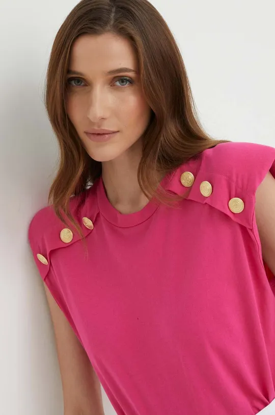 ροζ Βαμβακερό μπλουζάκι Answear Lab