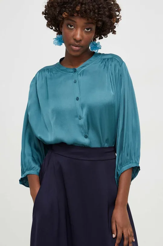 бирюзовый Блузка с шелком Answear Lab Женский