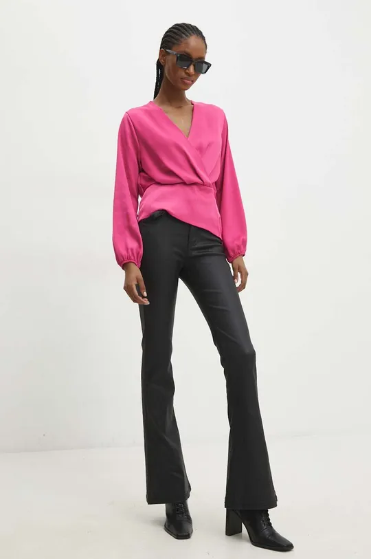 Μπλουζάκι Answear Lab ροζ