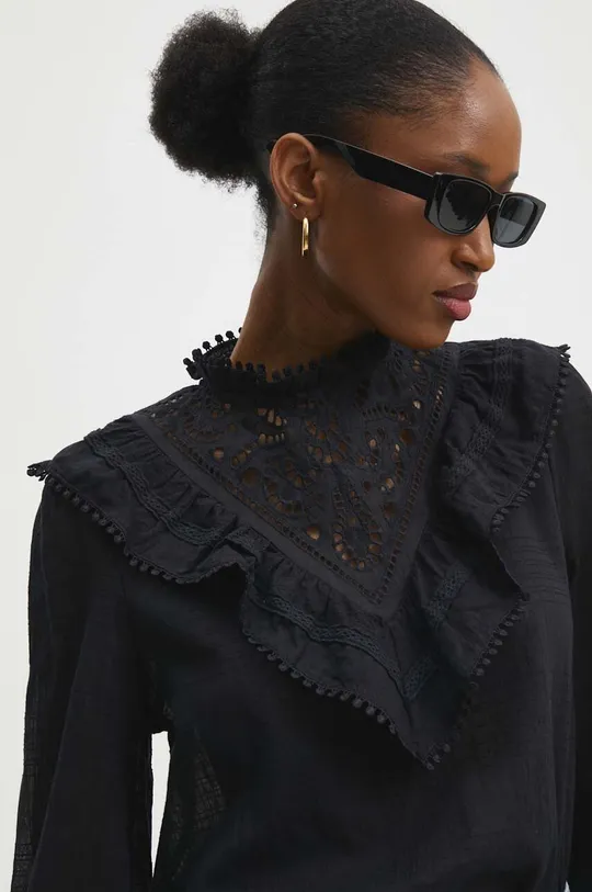 чорний Бавовняна блузка Answear Lab Жіночий