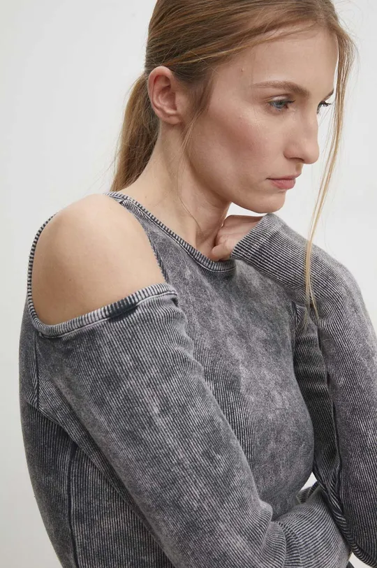 Бавовняна блузка Answear Lab сірий