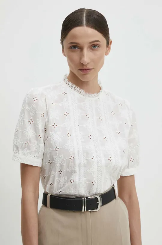 λευκό Βαμβακερή μπλούζα Answear Lab Γυναικεία