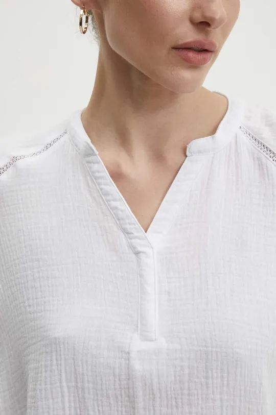 Βαμβακερή μπλούζα Answear Lab λευκό