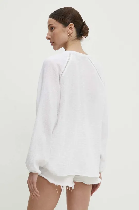λευκό Βαμβακερή μπλούζα Answear Lab