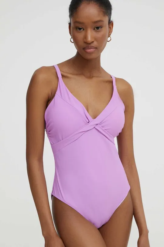 fioletowy Answear Lab jednoczęściowy strój kąpielowy Damski