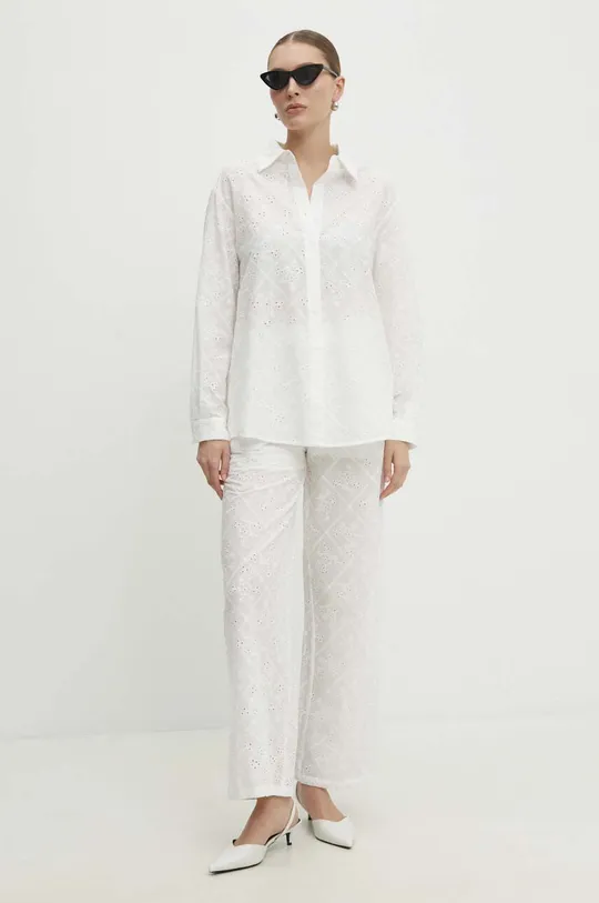 biały Answear Lab koszula i spodnie Damski