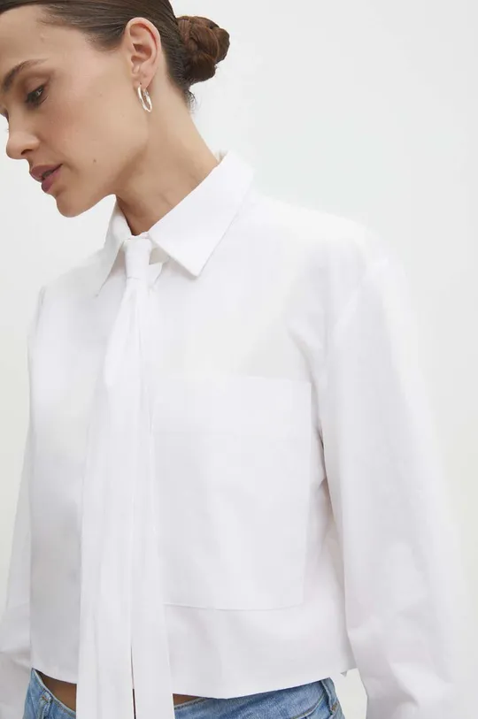 белый Хлопковая рубашка Answear Lab Женский