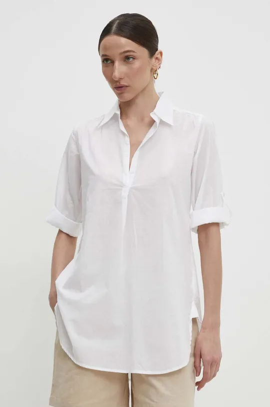 білий Бавовняна блузка Answear Lab Жіночий