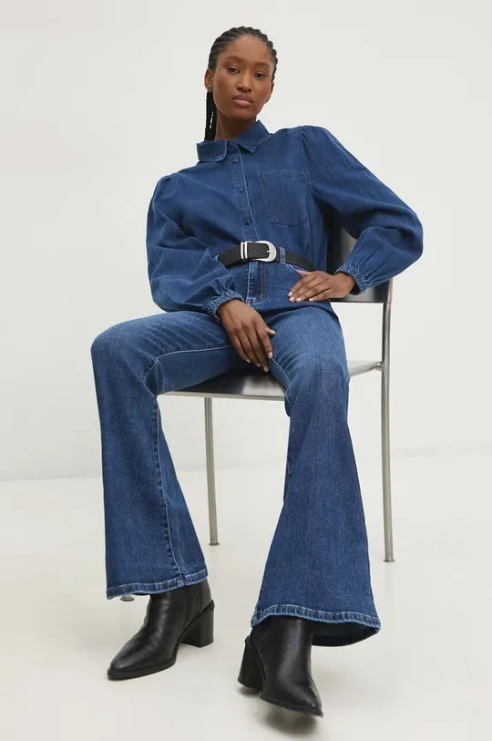 granatowy Answear Lab koszula jeansowa Damski
