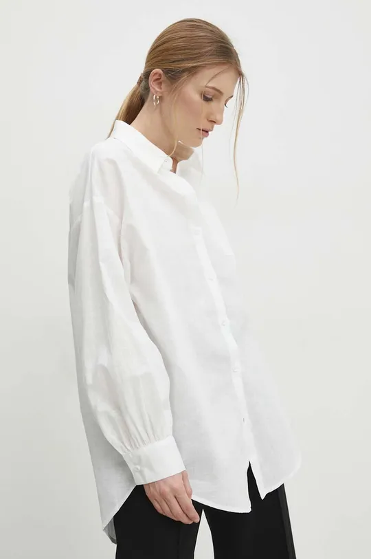 Answear Lab maglia di lino bianco