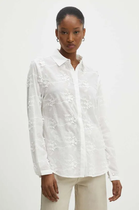 bela Bombažna srajca Answear Lab Ženski