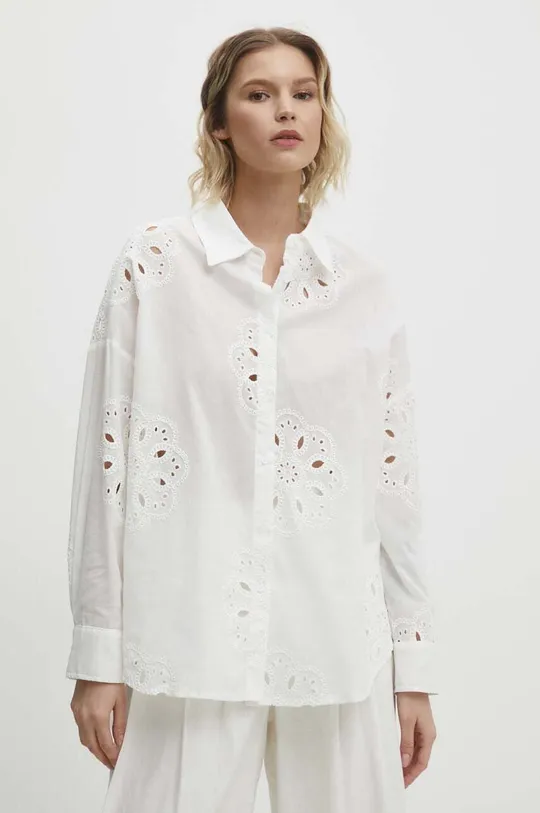bijela Pamučna košulja Answear Lab Ženski
