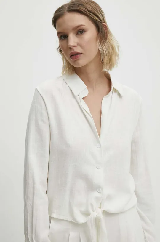 bela Lanena srajca Answear Lab