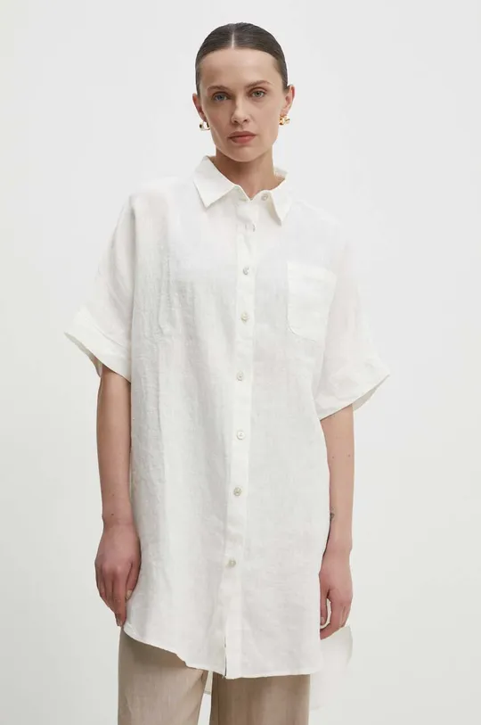 bela Lanena srajca Answear Lab