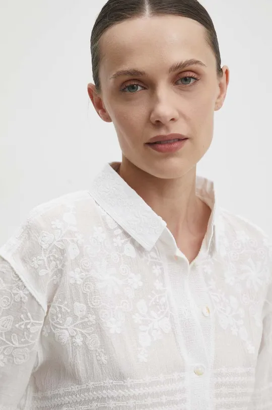λευκό Βαμβακερό πουκάμισο Answear Lab
