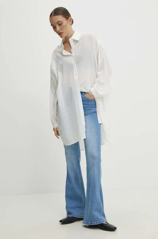 biały Answear Lab koszula bawełniana Damski