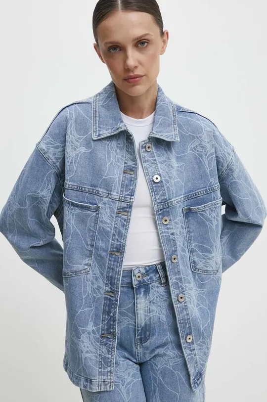 modra Jeans srajca Answear Lab