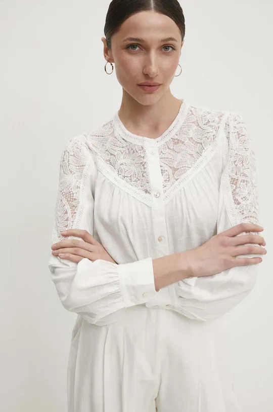 fehér Answear Lab vászon ing Női