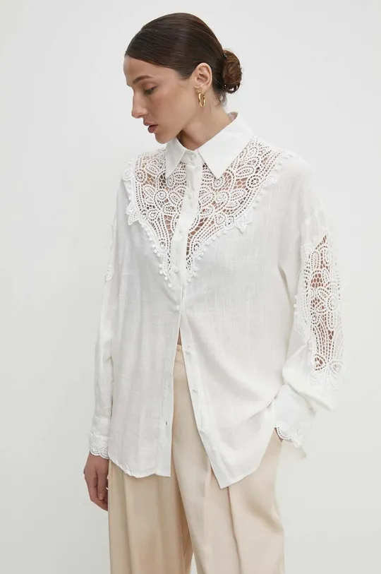белый Рубашка со льном Answear Lab Женский