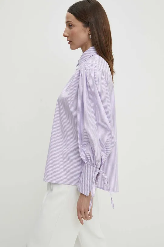 фіолетовий Бавовняна сорочка Answear Lab Жіночий