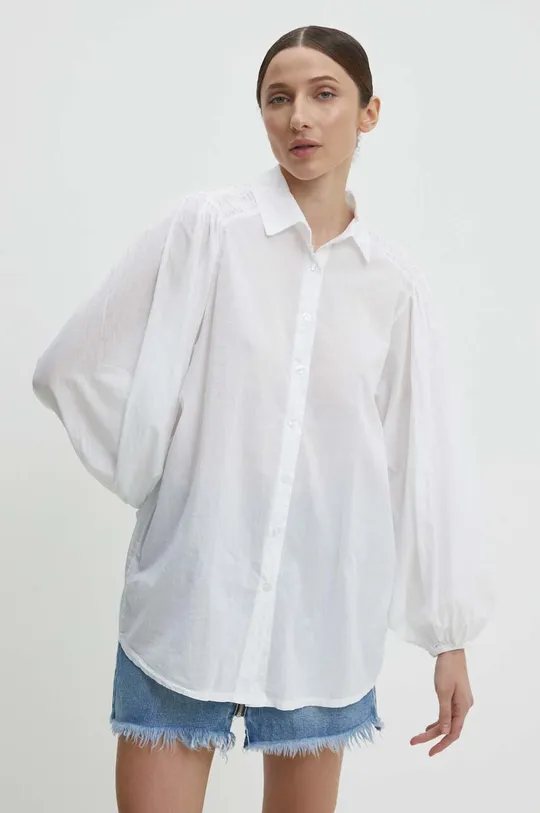 белый Хлопковая рубашка Answear Lab