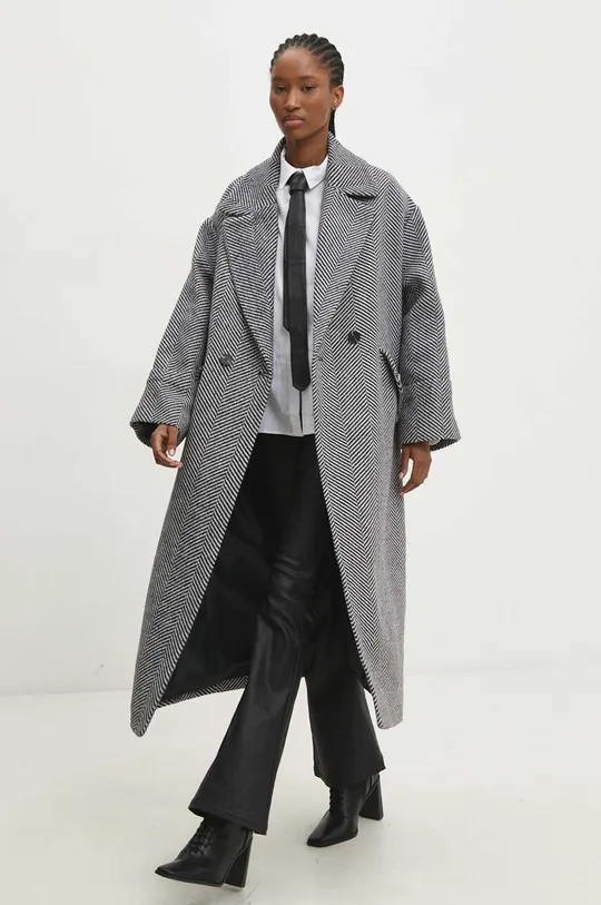 Пальто с примесью шерсти Answear Lab чёрный
