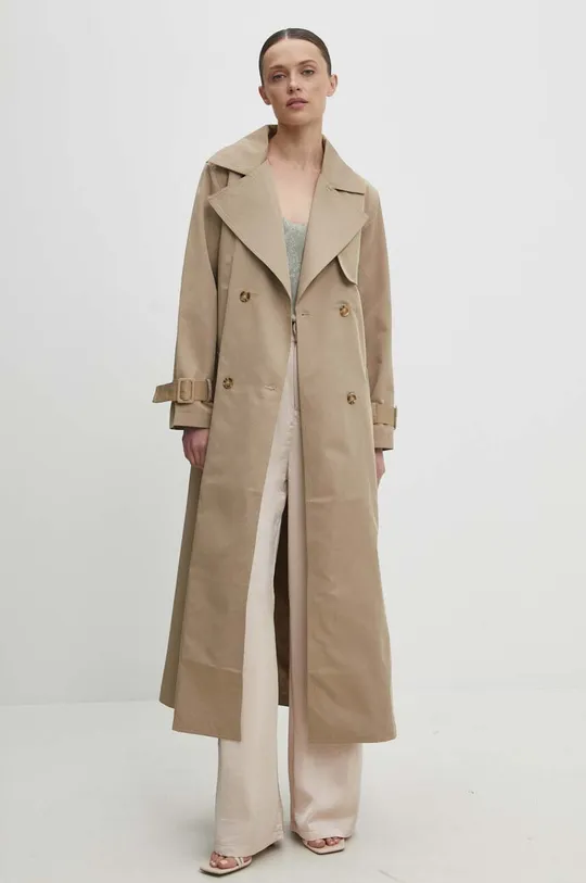 Хлопковое пальто Answear Lab коричневый