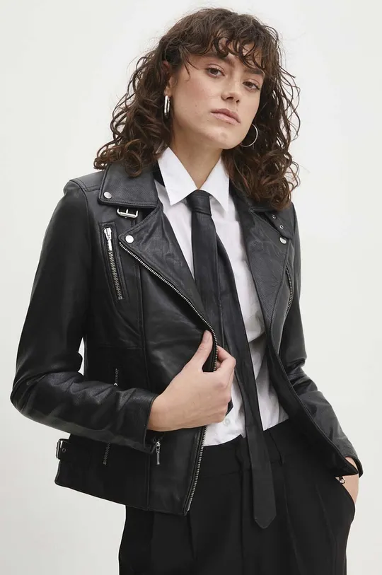 чорний Шкіряна куртка Answear Lab Жіночий