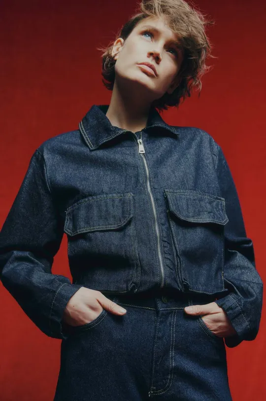 темно-синій Джинсова куртка Answear Lab Жіночий