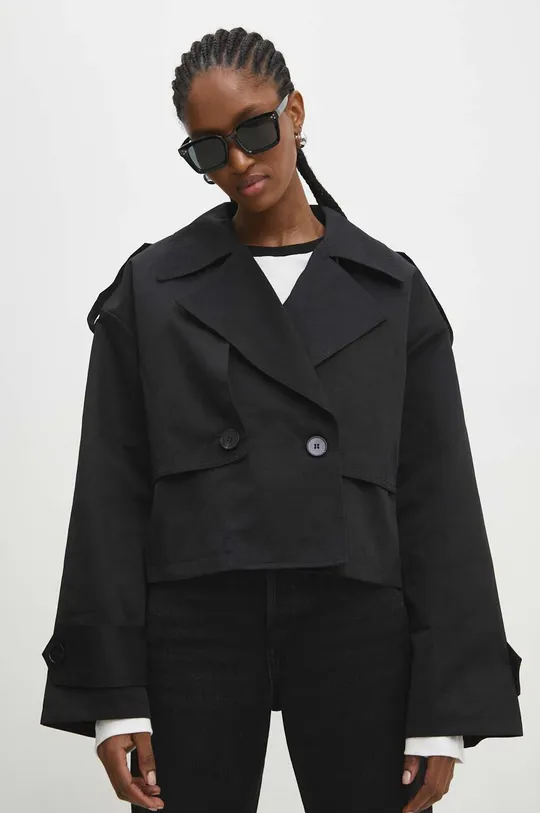 fekete Answear Lab rövid kabát Női