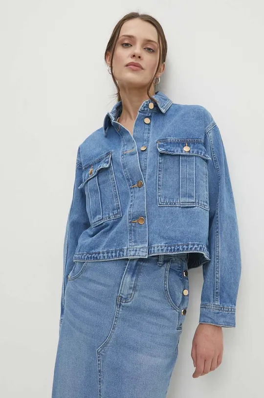 modra Jeans jakna Answear Lab Ženski