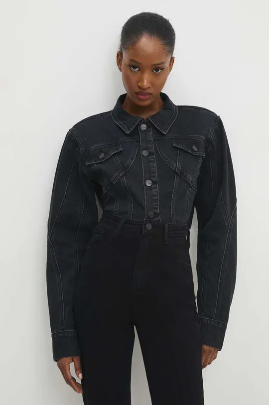 czarny Answear Lab kurtka jeansowa Damski