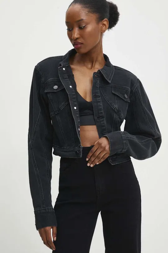 czarny Answear Lab kurtka jeansowa