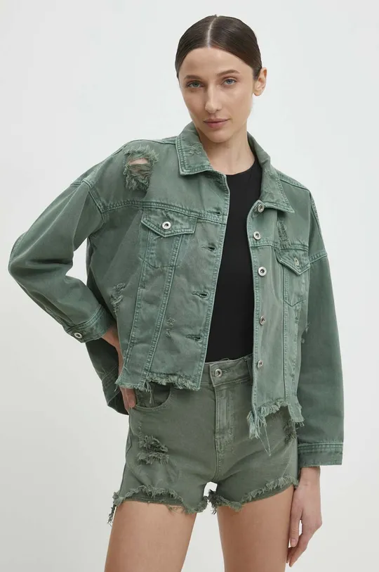 зелений Джинсова куртка Answear Lab Жіночий