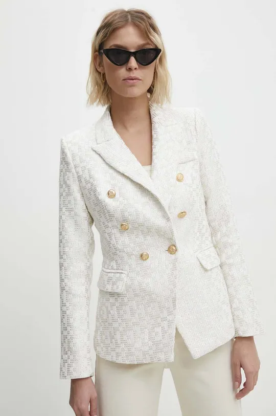 fehér Answear Lab gyapjú kabát Női