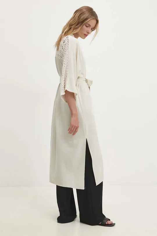 Kimono s ľanom Answear Lab 65 % Bavlna, 35 % Ľan