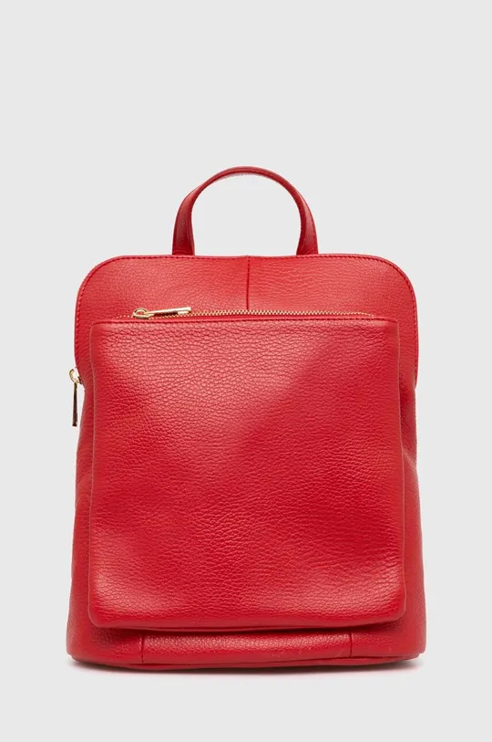 červená Kožený ruksak Answear Lab Dámsky