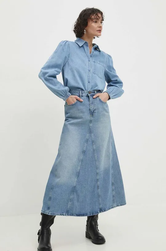 Джинсовая юбка Answear Lab голубой