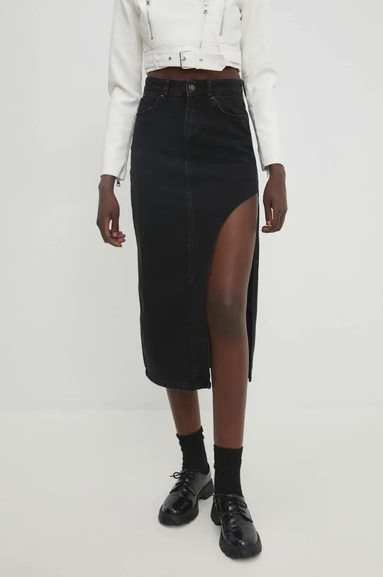 crna Traper suknja Answear Lab Ženski
