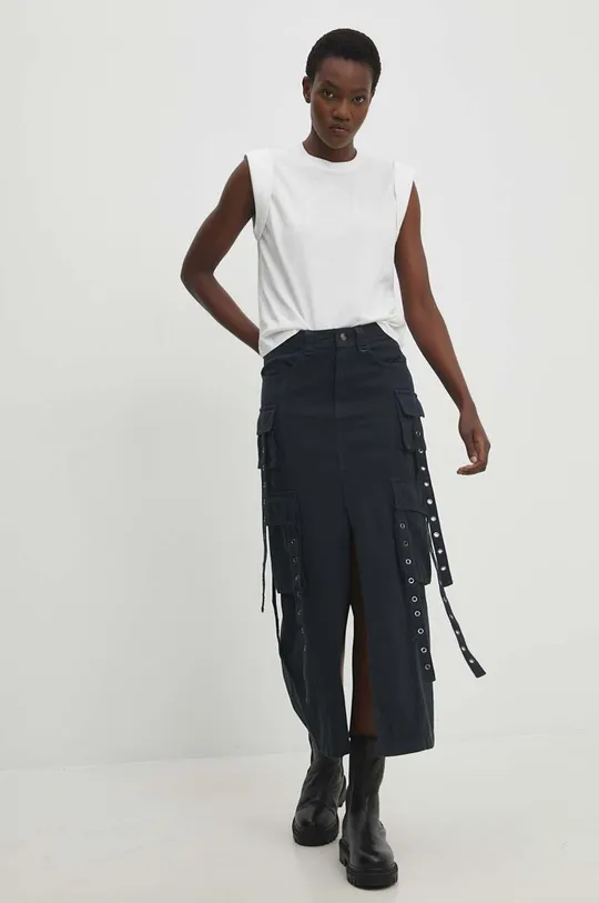 czarny Answear Lab spódnica jeansowa Damski