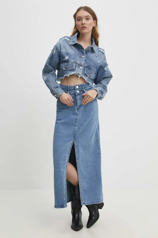niebieski Answear Lab spódnica jeansowa Damski