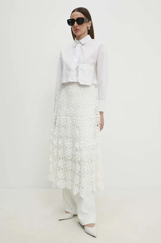 biela Bavlnená sukňa Answear Lab Dámsky