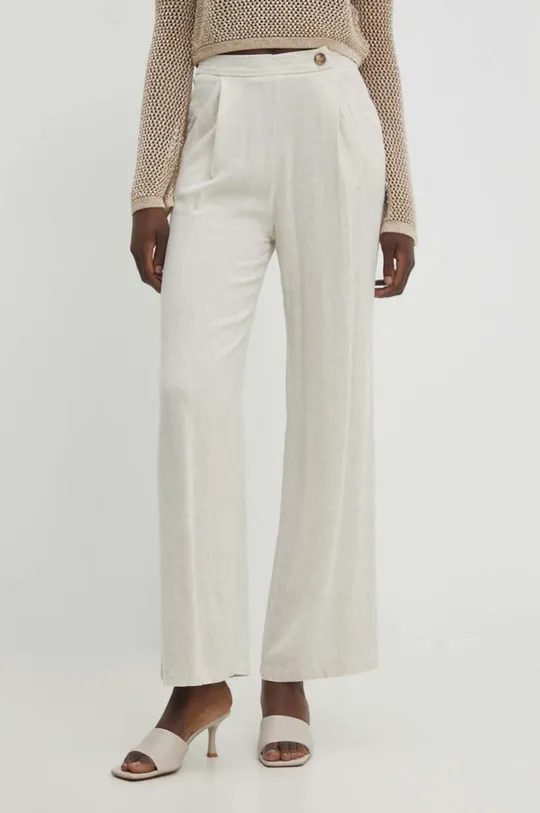 Answear Lab pantaloni in lino beige