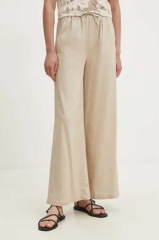 beige Answear Lab pantaloni in lino Donna