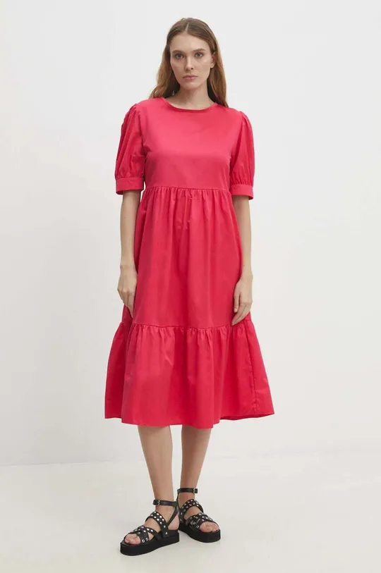 рожевий Бавовняна сукня Answear Lab Жіночий