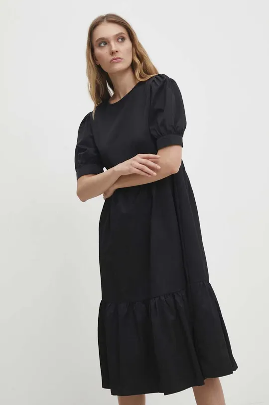 czarny Answear Lab sukienka bawełniana Damski